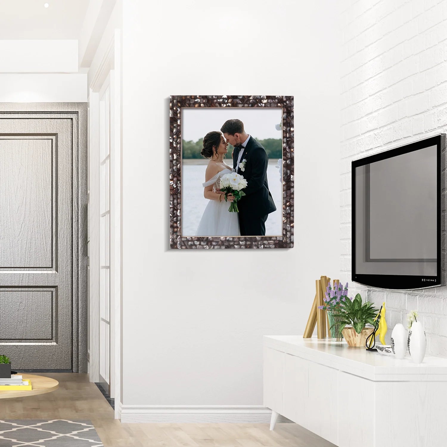 Poster Frame Mother of Pearl Collection, Grey, 20 Sizes