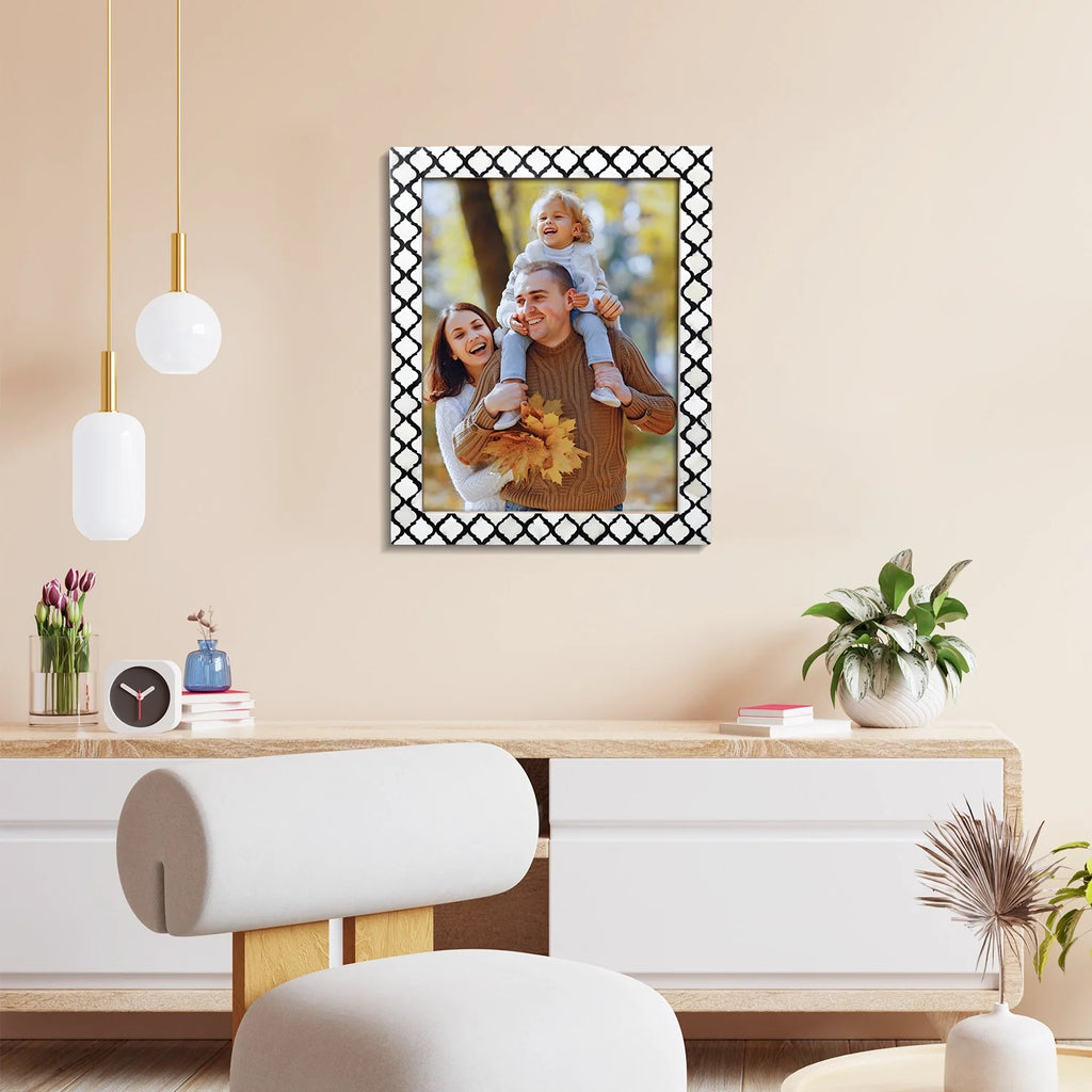 Moroccan Poster Frames Bone Inlay, Black, 9 Sizes