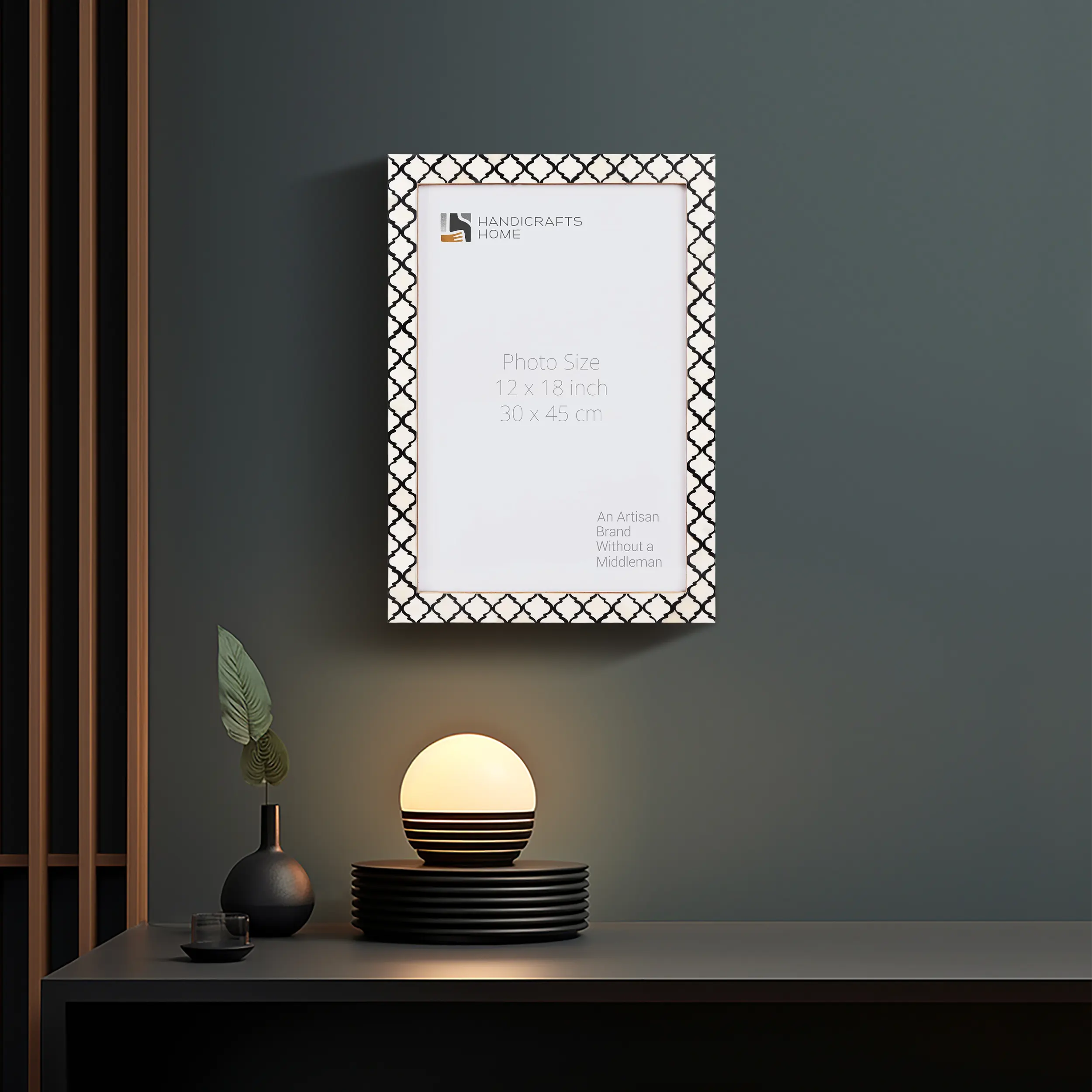Moroccan Poster Frames Bone Inlay, Black, 9 Sizes
