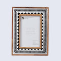 Picture Frame Geometric Collection Wood & Resin Inlay Black & White – 4x6 & 5x7"