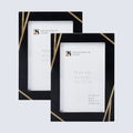 Picture Frame Deco Bamboo Collection Resin & Brass Inlay Black – 3 Sizes (Pack of 2)