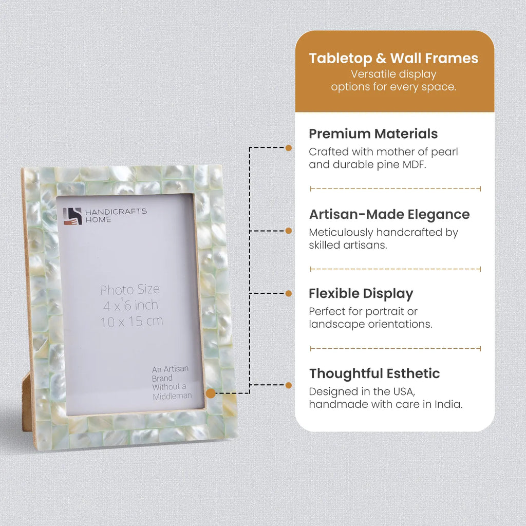 Mother of Pearl Inlay Picture Frame Green 4x6 5x7 8x10