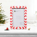 Picture Frame Mosaic Chevron Collection Resin Inlay Red White 3 Sizes