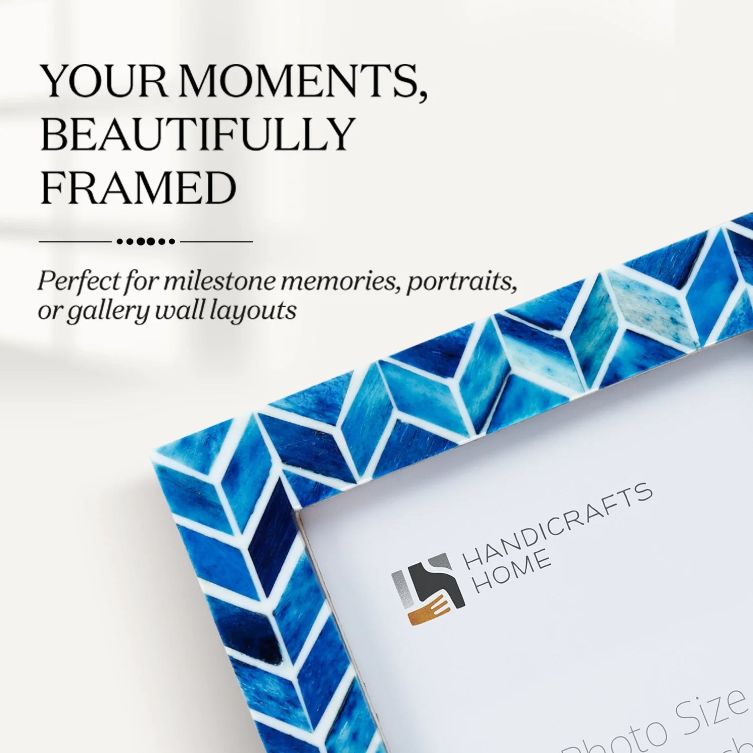 Picture Frame Arctic Ice Pattern Collection Resin inlay Blue & White – 4x6, 5x7 & 8x10