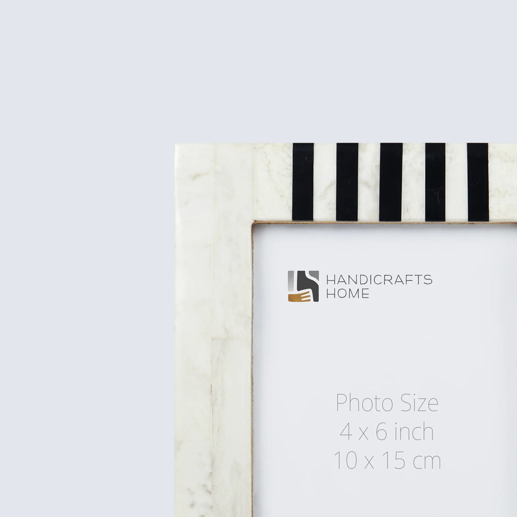 Picture Frame Contour Alto Pattern Collection Resin Inlay White & Black – 4x6, 5x7 & 8x10"