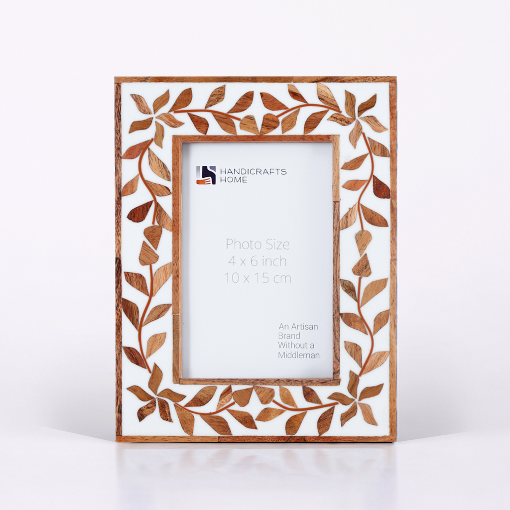 Wood Resin Inlay Botanical Photo Frame Alhambra 4x6 5x7