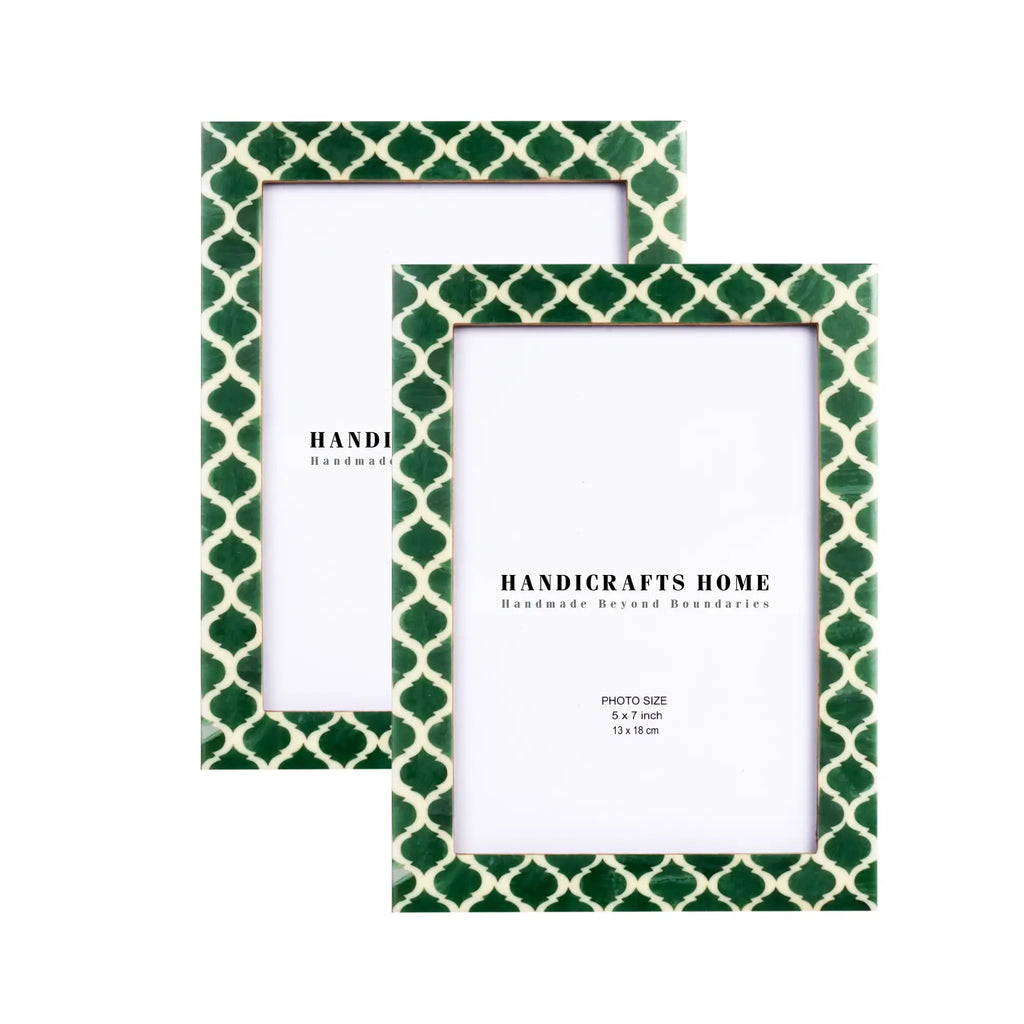 Casablanca Verde Resin Inlay Picture Frame Set 2