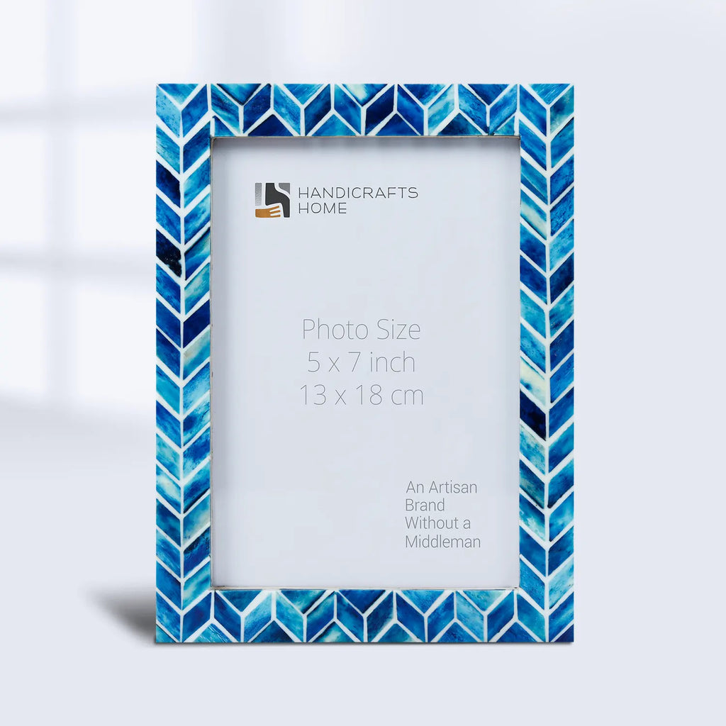Picture Frame Arctic Ice Pattern Collection Resin inlay Blue & White – 4x6, 5x7 & 8x10