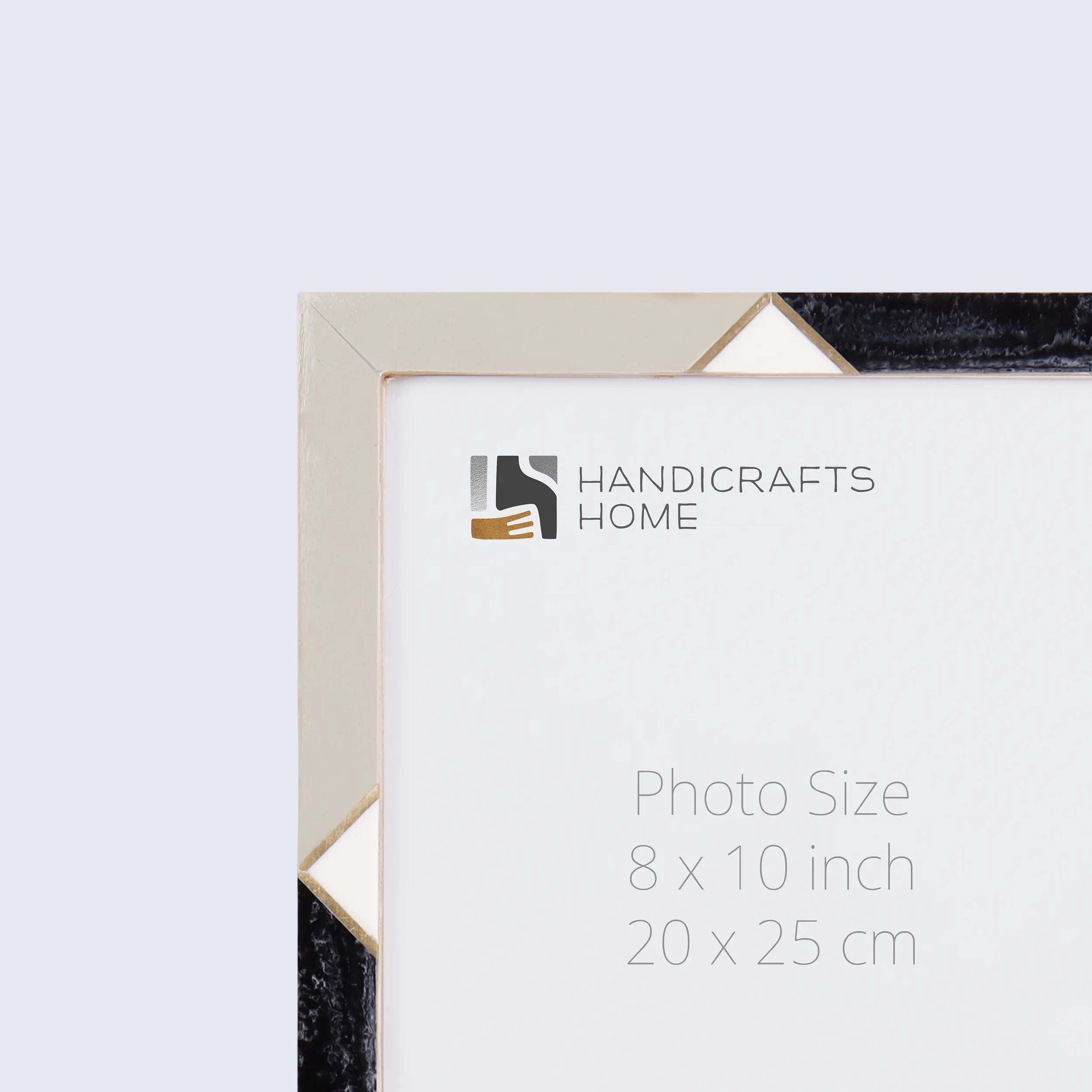 Picture Frame Menton Grey Pattern Collection Brass & Resin Inlay Grey – 3 Sizes (Pack of 2)