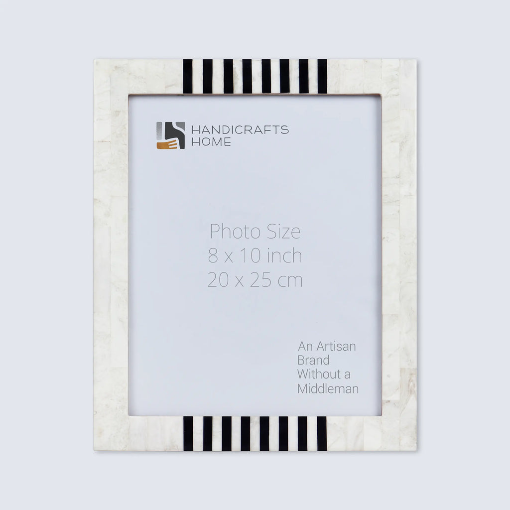 Picture Frame Contour Alto Pattern Collection Resin Inlay White & Black – 4x6, 5x7 & 8x10"