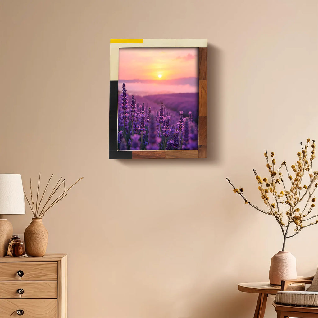Picture Frame Mondrian Warm Oak Collection Resin Inlay Multi – 3 sizes (Pack of 2)