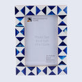 Picture Frame Indigo Pattern Collection Bone Resin Inlay Blue White 4x6