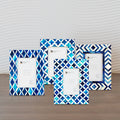 Picture Frames Mosaic Blue Collection Resin Inlay Blue 4x6 Pack of 4
