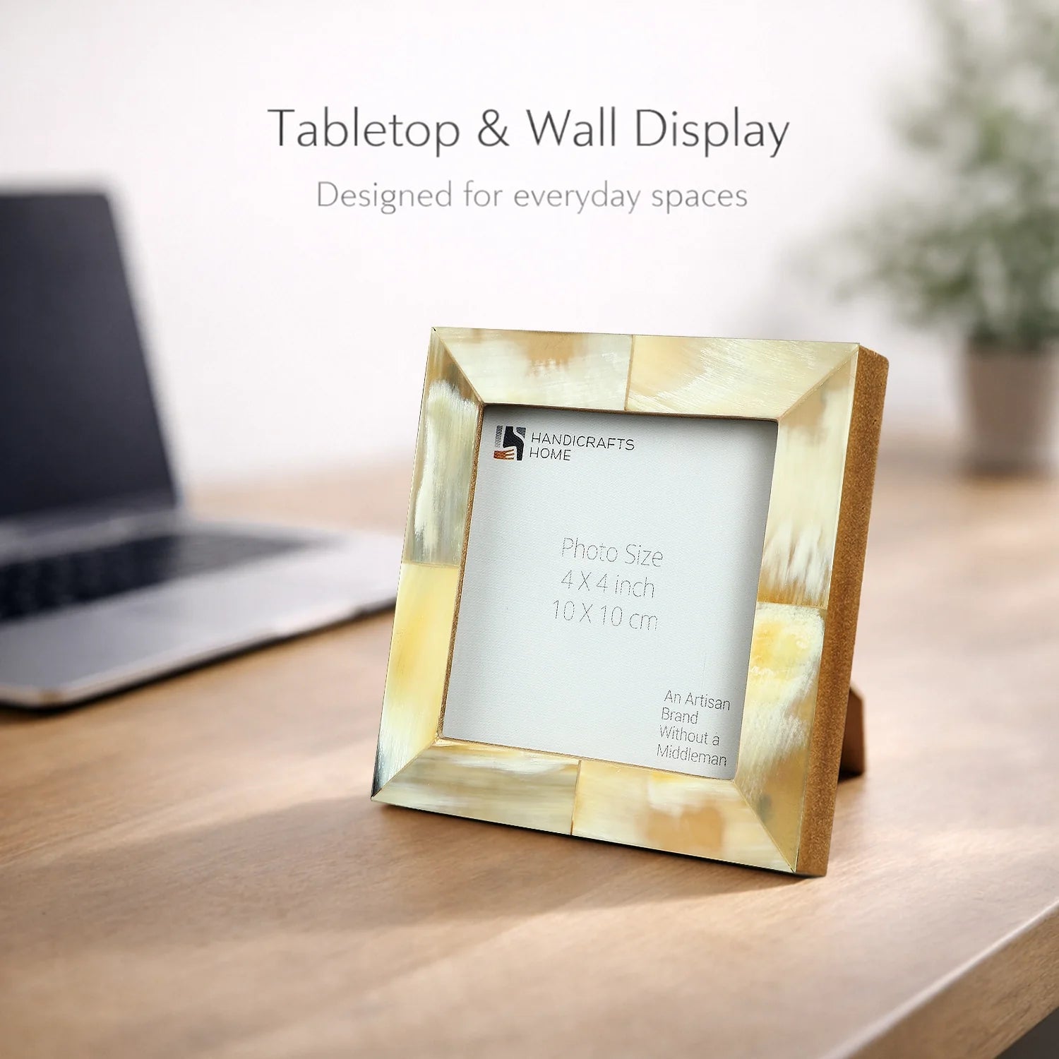 Horn Inlay Picture Frame Tabletop Wall 4x4 4x6 5x7 8x10