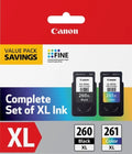 New, Pre-Owned - Canon PG-260XL/CL-261XL High Yield Black & Color Ink Cartridge, 3706C005