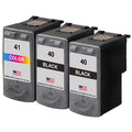 U.S. Remanufactured for Canon PG-40 2 Black / CL-41 1 Color Ink Cartridge  3-Pack