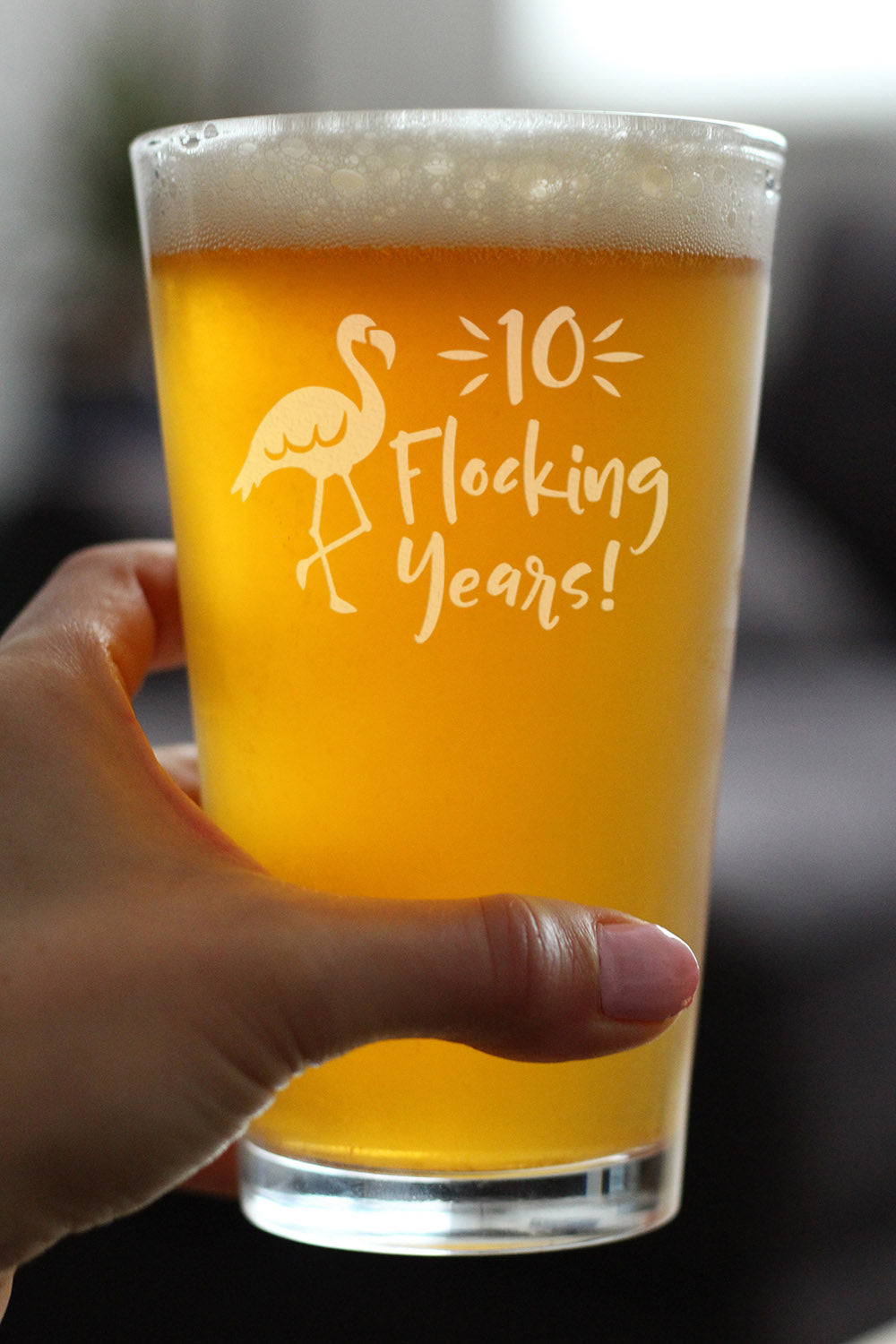 10 Flocking Years - 16 Ounce Pint Glass