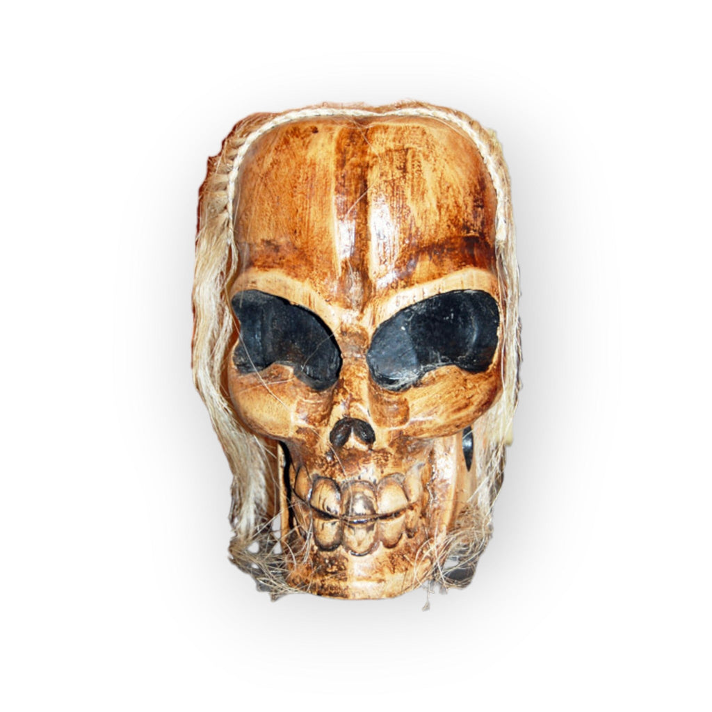 Skull Head with Blonde Hair 9" Tall
