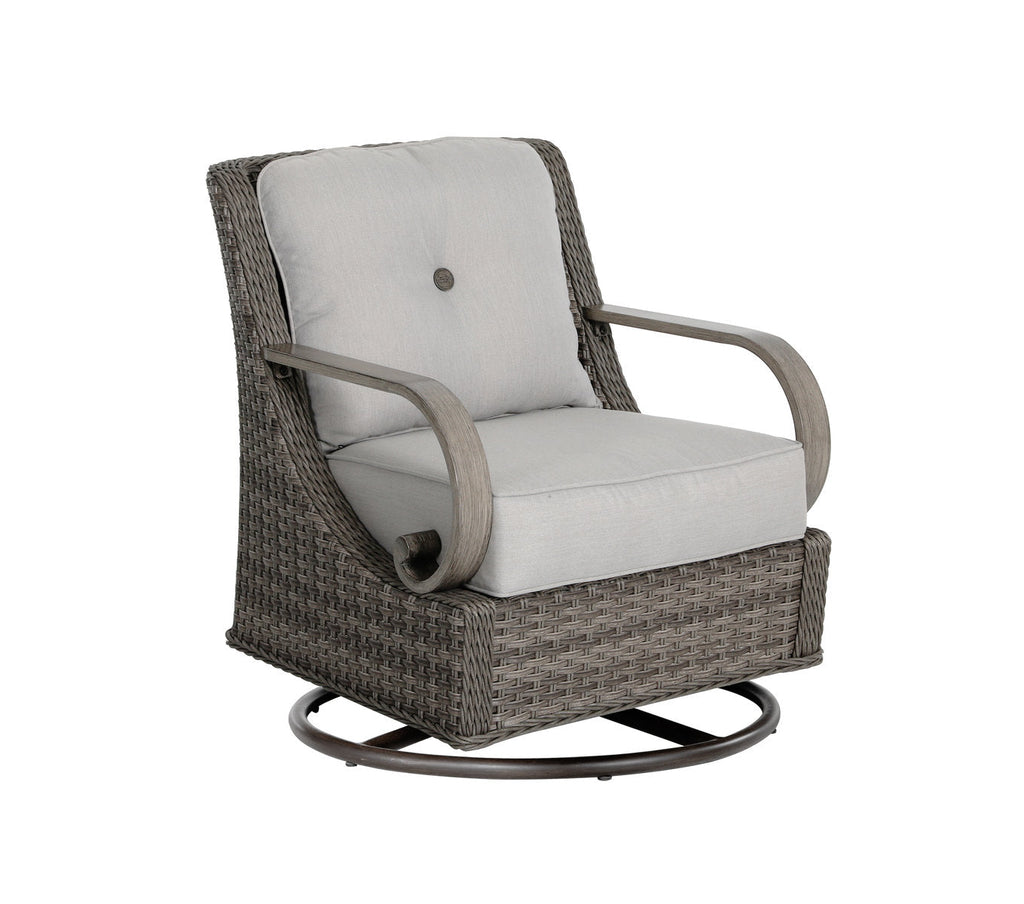 Brooks 4-Piece Aluminum Living Room Set With Swivel Chairs