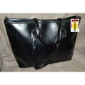 Synthetic Black Leather Handbag
