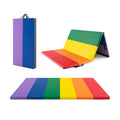 PU Leather Tri-Folding Gymnastics Tumbling Mat with Carrying Handles