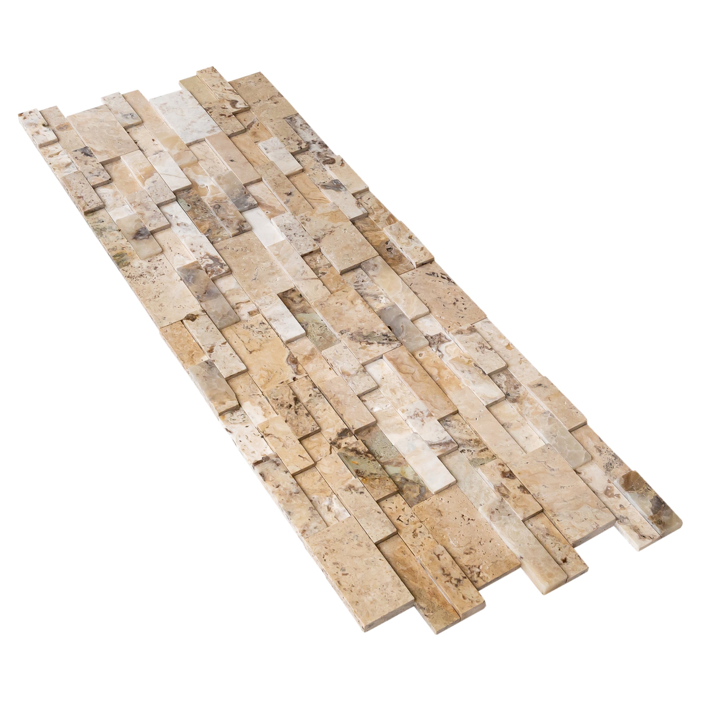 Beige Cream Travertine 3D Ledger Wall Tile - 6x24 Honed Natural