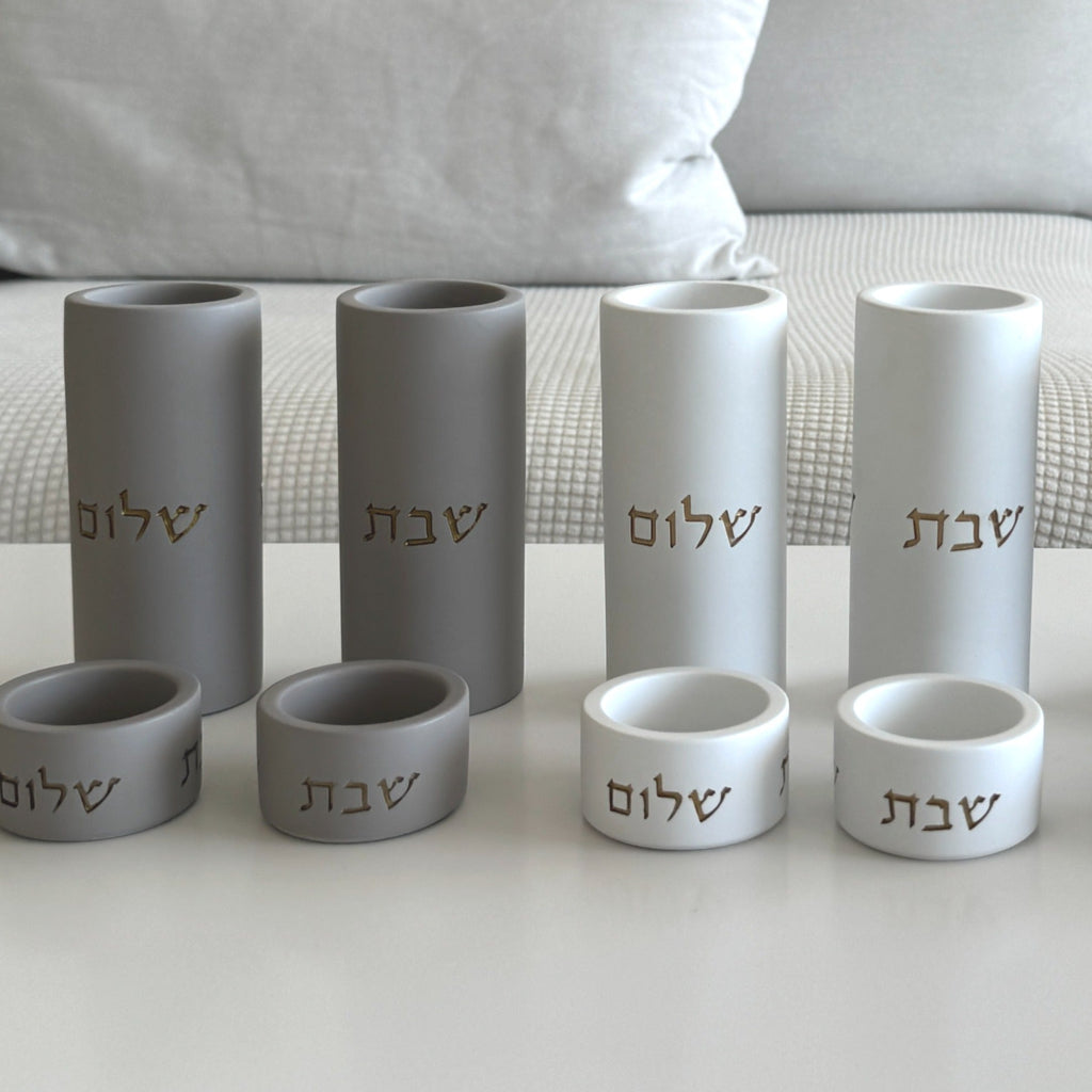 Concrete Gold Shabbat Candle Holders - Concrete Gold Series