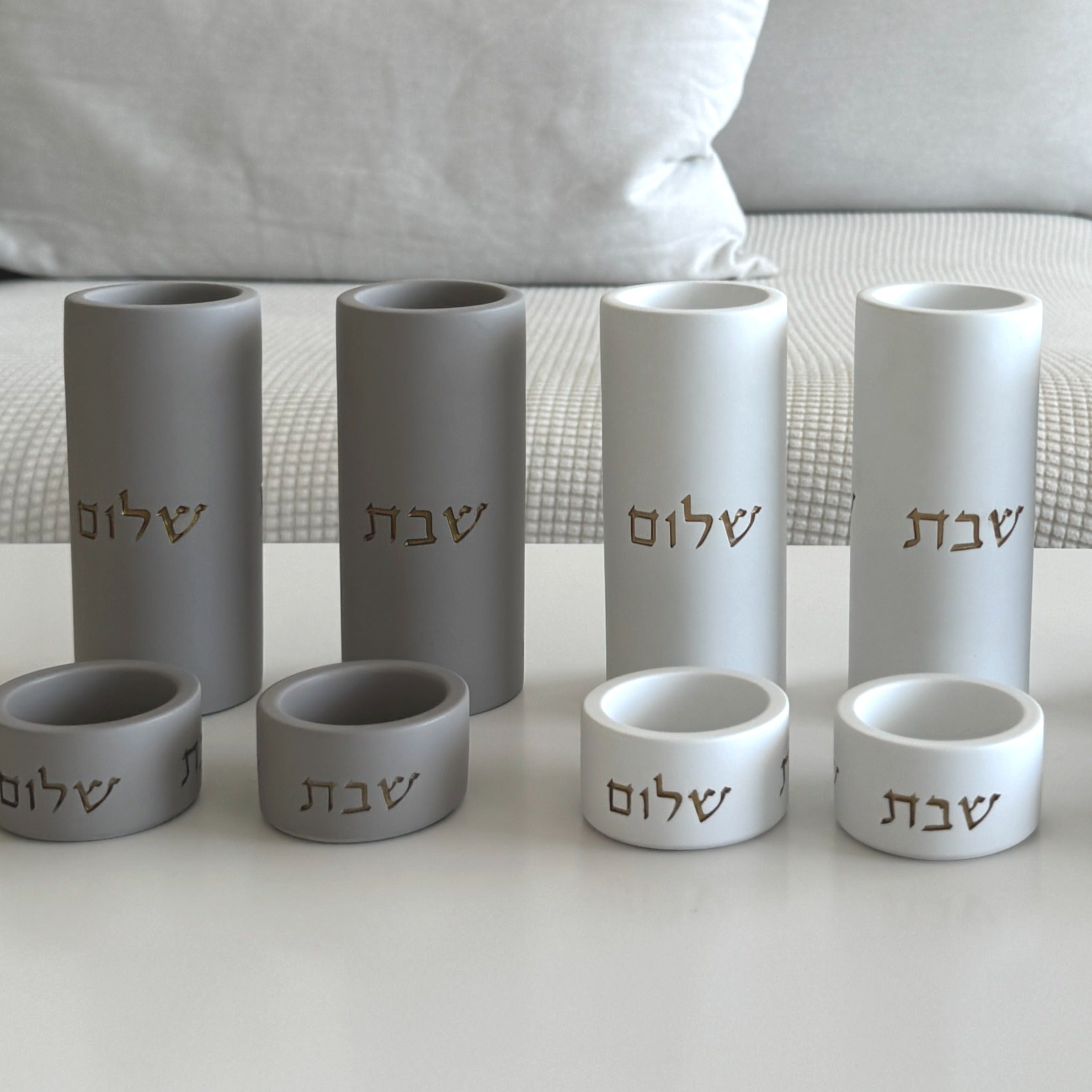 Concrete Gold Shabbat Candle Holders - Concrete Gold Series