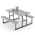 Picnic Table Bench Set for 2-4 People Outdoor Rectangular Camping Dining Table