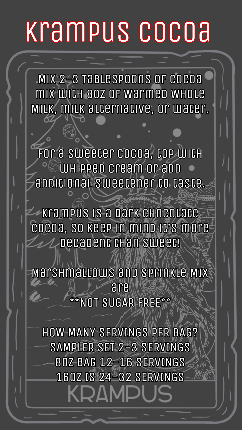 **DAIRY/SUGAR FREE** Krampus Cocoa