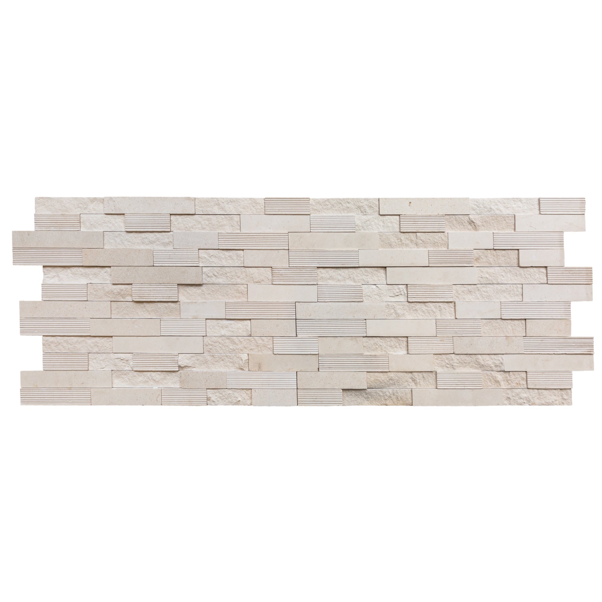 Natural Limestone 3D Ledger Panel Wall Tile 6x24 Inches Multi Surface Stacked Stone