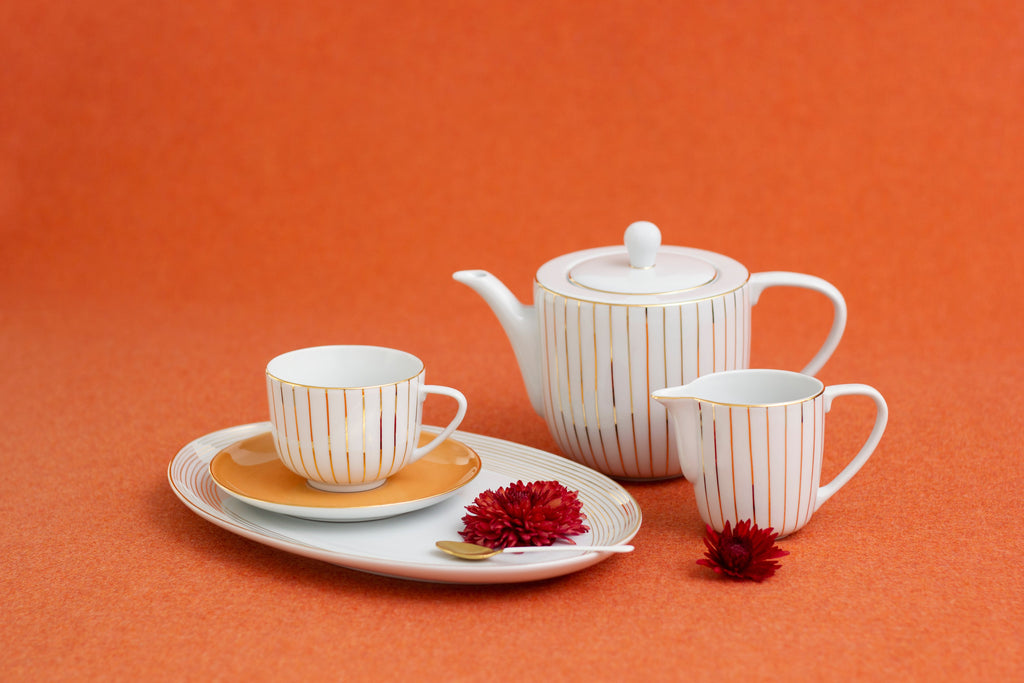 Golden Orbit Creamer + Sugar Bowl