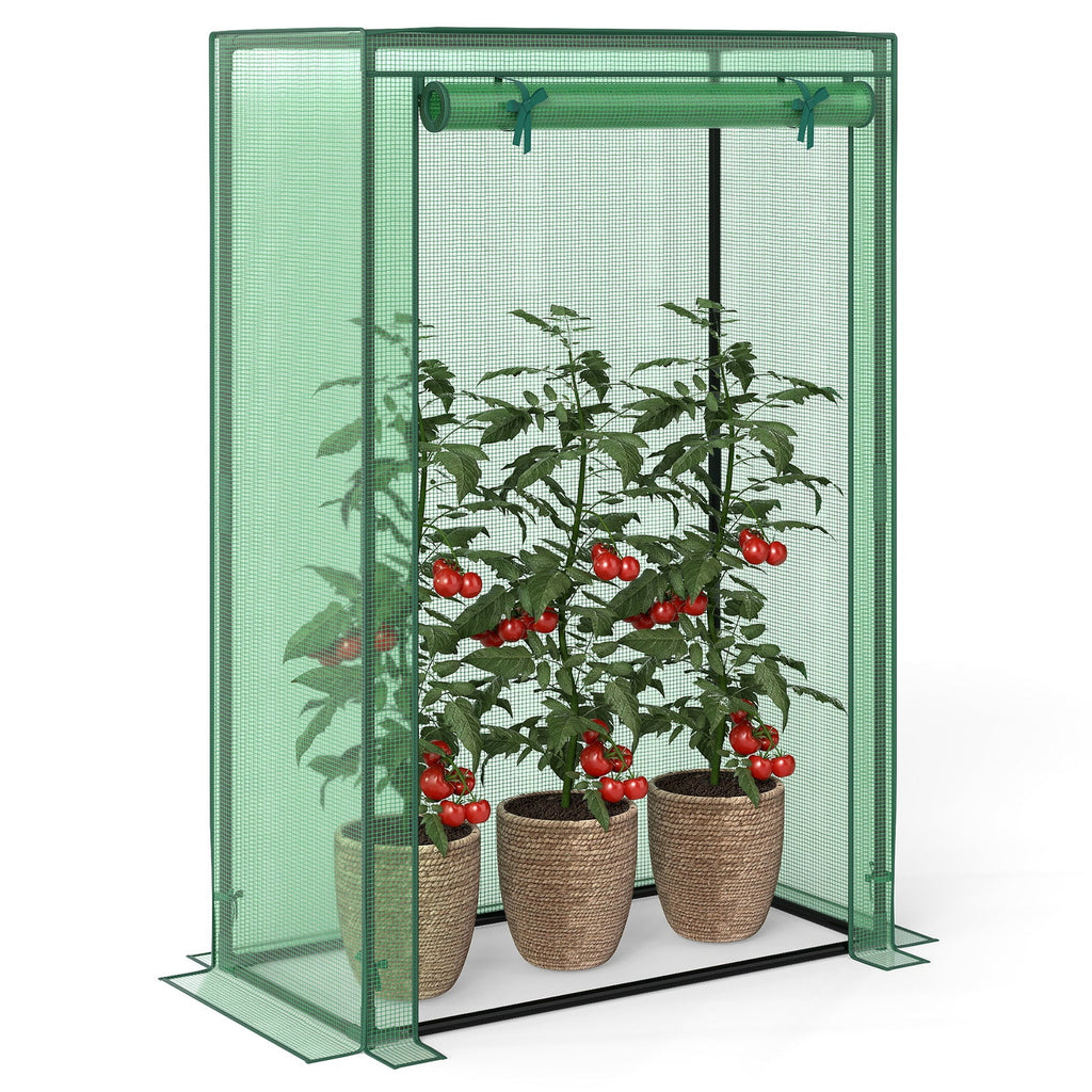 Portable Mini Greenhouse with Roll-Up Zippered Door