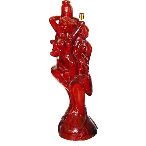 Posing Lady Wood Carving 18" Tall
