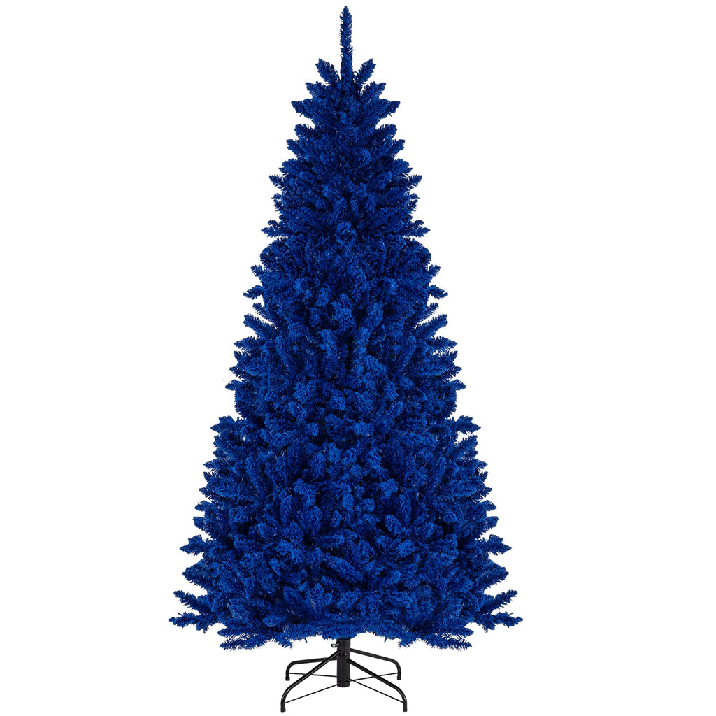 Pre-Lit Artificial Christmas Tree with 340 Blue LED Lights and 3 Modes-7 ft