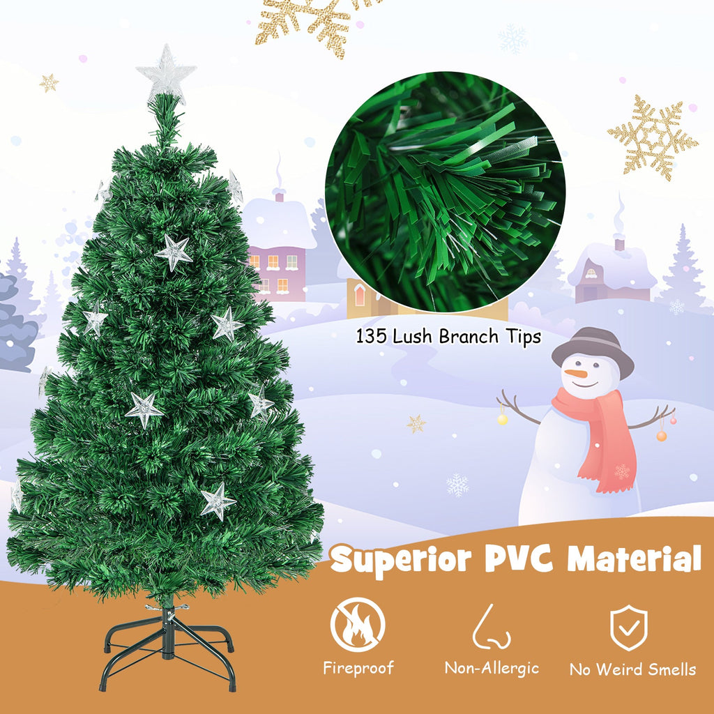 Prelit Fiber Optic Christmas Tree with Warm White Lights