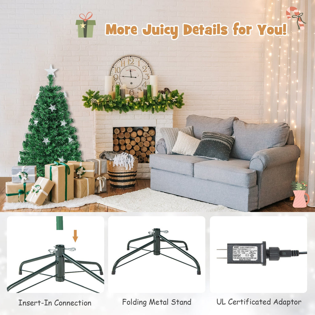 Prelit Fiber Optic Christmas Tree with Warm White Lights