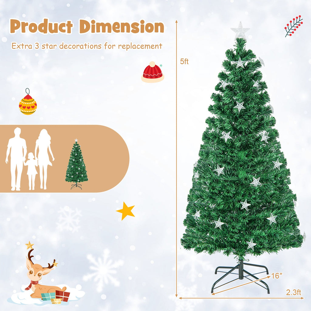 Prelit Fiber Optic Christmas Tree with Warm White Lights