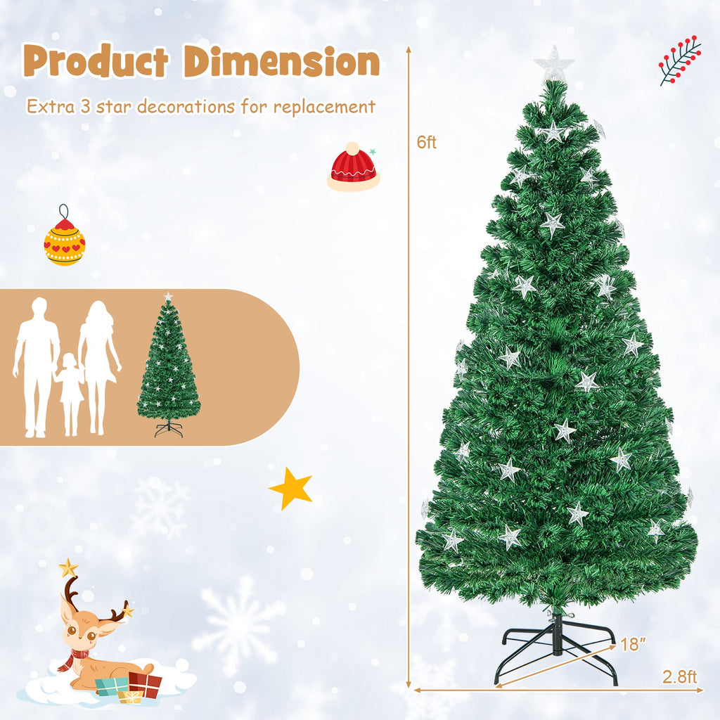 Prelit Fiber Optic Christmas Tree with Warm White Lights