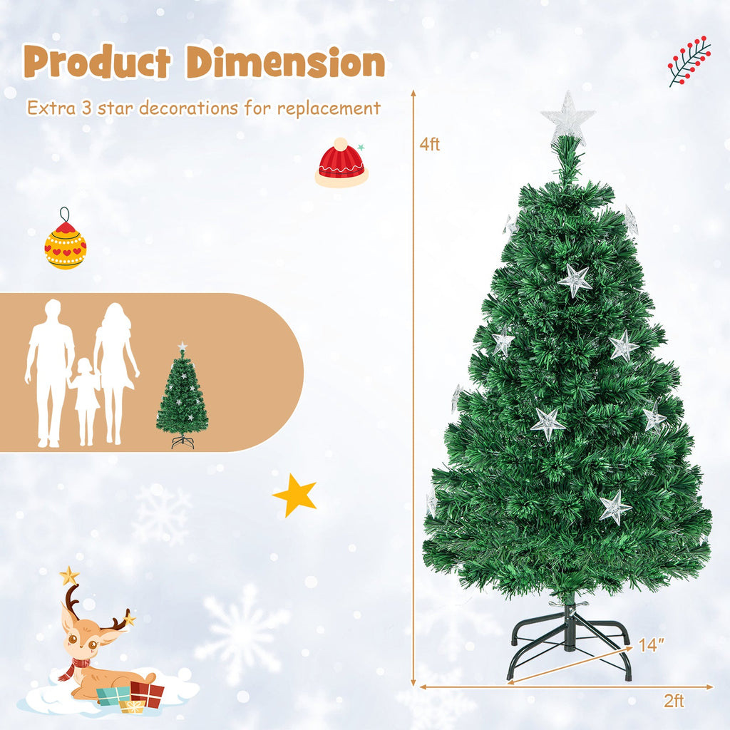 Prelit Fiber Optic Christmas Tree with Warm White Lights