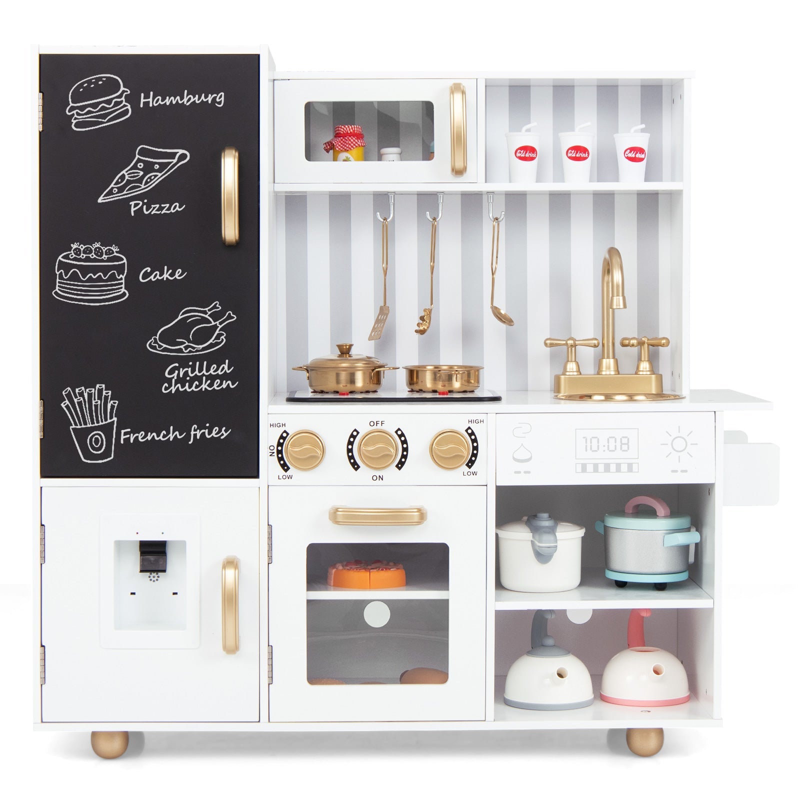 Pretend Play Kitchen for Kids with Real Sounds and Lights