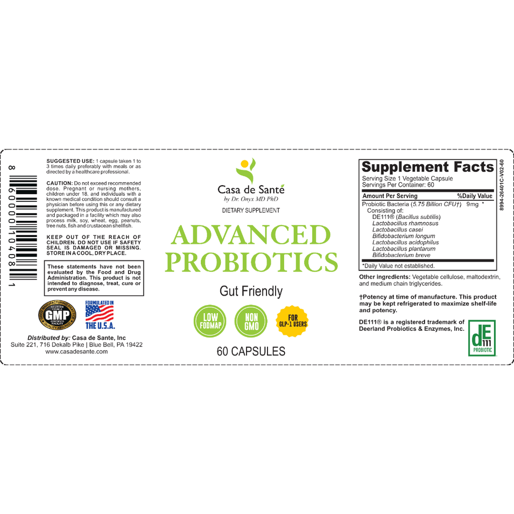 Advanced Probiotics GI Support Low FODMAP Gut Friendly MD PhD Formulated