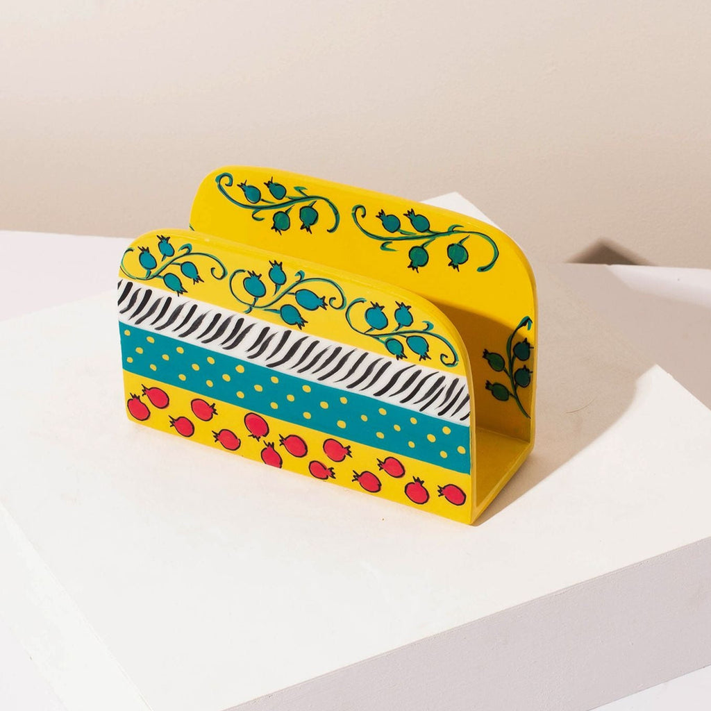 Stylish Napkin & Blessing Holder – Hand-Painted Aluminum – ColorPop Series