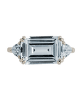 Sterling Silver Emerald & Trillion Ring