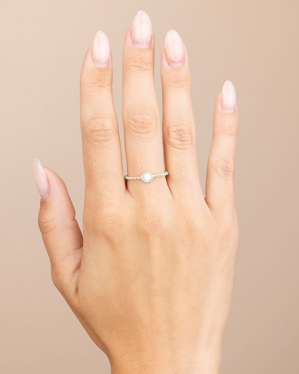 Sterling Silver Layla Opal Textured Ring