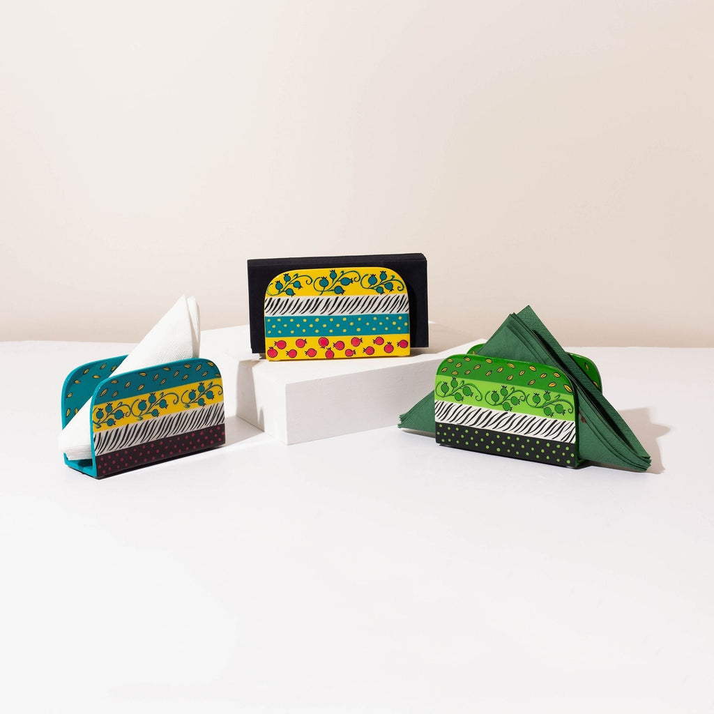 Stylish Napkin & Blessing Holder – Hand-Painted Aluminum – ColorPop Series