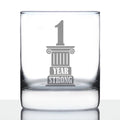 1 Year Strong Engraved Rocks Glass Gifts 1st Anniversary Party Decor Weighted Whiskey Glasses - 10.25 oz