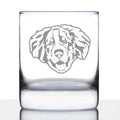 Bernese Mountain Dog Face Whiskey Rocks Glass - Unique Dog Themed Decor and Gifts for Moms & Dads of Berneses - 10.25 Oz