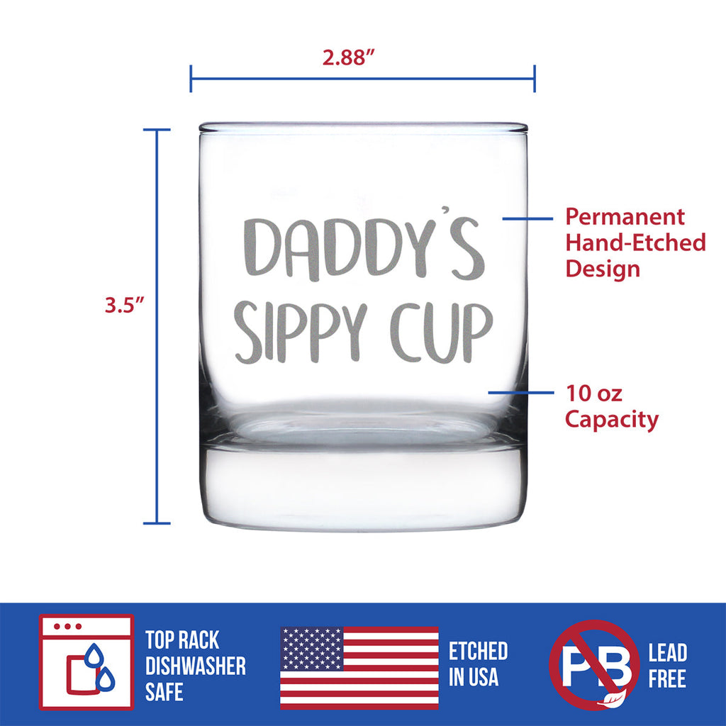 Daddy's Sippy Cup - 10 Ounce Rocks Glass