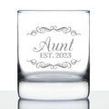 Aunt Est. 2023 -  Decorative - 10 Ounce Rocks Glass